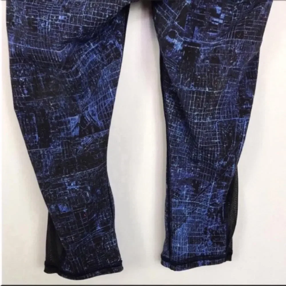 Lululemon Womens Active‎ High Rise Cropped Leggings Blue Size 4